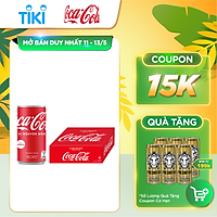 Thùng 24 Lon Mi-nhon Nước Giải Khát Coca-Cola vị Nguyên Bản Original 235mlx24