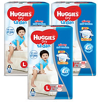 Combo 3 Gói Tã Dán Huggies Dry Gói Cực Đại L68 (68 Miếng) - Bao Bì Mới