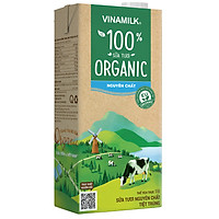 Sữa Tươi Tiệt Trùng Vinamilk 100% Organic Hộp 1L nguyên chất