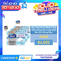 Bộ 3 Hộp Silcot Bông Trang Điểm (bông tẩy trang) Nhật Bản (82 Miếng/Hộp)