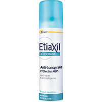 Xịt Khử Mùi Hàng Ngày Etiaxil Déodorant Anti-Transpirant 48h Anti-Traces Blanches & Jaunes 150ml (Dạng Xịt Phun Sương)
