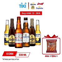 Lốc 6 chai bia Beers of the world – Phiên Bản Mùa Hè (Budweiser, Leffe, Hoegaarden, Corona)