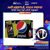 Thùng 24 Lon Nước Uống Có Gaz Pepsi Vị Chanh Không Calo (320ml/Lon)