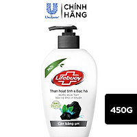 Nước Rửa Tay Lifebuoy Cân Bằng Độ Ph Bảo Vệ Khỏi Vi Khuẩn; Dưỡng Ẩm Than Hoạt Tính & Bạc Hà Chiết Xuất Thiên Nhiên Chai 450g