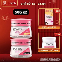Bộ Đôi Kem Dưỡng Da Ngày Và Đêm Trắng Hồng Rạng Rỡ Pond's White Beauty (50g)