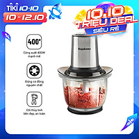 Máy xay thịt 2 lưỡi dao kép cối thủy tinh Nagakawa NAG0812 (400W - 1.5 Lít) - Hàng Chính Hãng