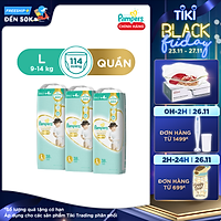 Combo 3 Tã Quần Pampers Thượng Hạng Nội Địa Nhật M48/L38/XL36