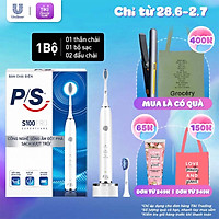 Bàn Chải Điện P/S S100 PRO - Công Nghệ Sóng Âm, Chải Sạch Mảng Bám Tới 10X - Trắng Sáng