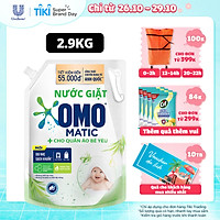 Nước giặt Túi 2.9kg OMO Matic Sạch khuẩn, dịu nhẹ cho quần áo bé yêu