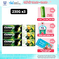 Combo 3 Kem đánh răng dạng gel sạch khuẩn Closeup Thơm Mát Tự Nhiên Dầu Quất & Thảo Dược 230g cho hơi thở thơm mát dài lâu