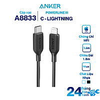 Cáp Sạc Anker PowerLine III Lightning To USB-C - A8833 - Hàng chính Hãng