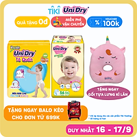 Combo 1 Tã Quần UniDry + 1 Tã Quần Siêu Mỏng UniDry Ultrathin Gói Cực Đại size XXL56 (56 Miếng/Gói) - Tặng 1 Gối Tựa Lưng Kỳ Lân Hồng