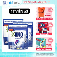 Combo 3 Túi 17 Viên giặt OMO Cho máy giặt cửa trước và cửa trên Bền Màu Công nghệ Anh Quốc