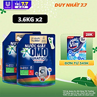 Combo 2 TúI Nước Giặt Omo Matic Cho Máy Giặt Cửa Trước Bền Đẹp Bền Màu Sau 100 Lần Giặt 3.6Kg