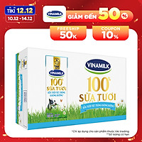 Thùng 48 Hộp Sữa Tươi Tiệt Trùng Vinamilk 100% Không Đường (180ml / Hộp)