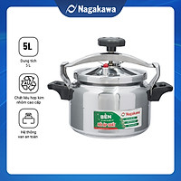 Nồi Áp Suất Cơ Nagakawa NAG1451 (5 Lít) - Làm Bằng Hợp Kim Nhôm Cao Cấp Siêu Bền - Dùng Với Bếp Gas, Bếp Hồng Ngoại - Hàng Chính Hãng