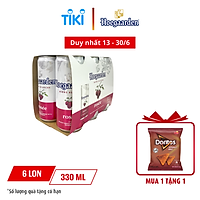 Lốc 6 lon bia Hoegaarden Rosee (330ml/lon)