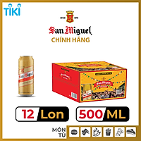 Thùng 12 Lon Bia SAN MIGUEL Pale Pilsen 500 ml