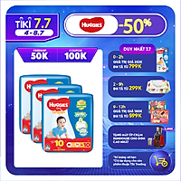 Combo 3 gói Tã Quần Huggies Dry Tràm Trà Tự Nhiên Gói Cực Đại M74 (74 miếng) + Tặng 10 miếng