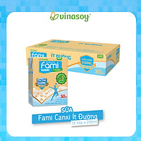 Thùng Sữa đậu nành Fami Canxi ít đường (200ml x 36 Hộp)