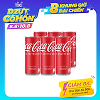 Lốc 6 Lon Nước Giải Khát Coca-Cola vị Nguyên Bản Original 320mlx6