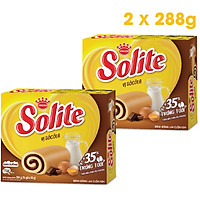 Combo 2 Hộp Solite Bánh Dinh Dưỡng Bông Lan Cuộn, Giảm Đường, Vị socola (2 x 288g)