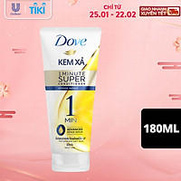 Kem xả 180ml Dove Phục Hồi Tóc 1 Phút Siêu Dưỡng Serum dưỡng tóc cao cấp, tinh dầu argan, dầu dừa Dưỡng tóc mềm mượt