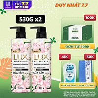 Combo Sữa Tắm Lux Botanical Hương Nước Hoa Hồng Pháp Nồng Nàn Hương Nước Hoa Cao Cấp Sáng Mịn Rạng Ngời 530G X2