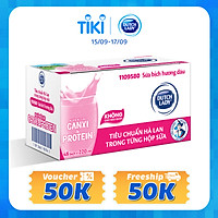 Thùng 48 Bịch Sữa Tiệt Trùng Dutch Lady Cô Gái Hà Lan Dâu (48X220ml)