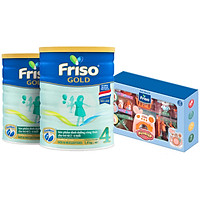 Bộ 2 lon Sữa bột Friso Gold 4 1400g dành cho trẻ từ 2 - 6 tuổi + Tặng bộ đồng chơi máy giặt cho bé