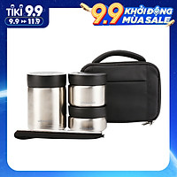 Bộ Hộp Cơm Giữ Nhiệt Thép Không Gỉ Lock & Lock LHC8031SLV - Bạc