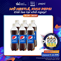 Lốc 6 Chai Nước Ngọt Có Gas Pepsi (390ml / Chai)