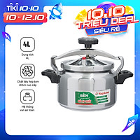 Nồi áp Suất Cơ Nagakawa NAG1441 (4 Lít) - Làm Bằng Hợp Kim Nhôm Cao Cấp Siêu Bền - Dùng Với Bếp Gas, Bếp Hồng Ngoại - Hàng Chính Hãng