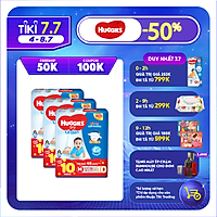 Combo 3 Gói Tã Dán Huggies Dry Gói Cực Đại M76 (76 Miếng) + Tặng 10 miếng