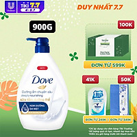 Sữa Tắm Dưỡng Thể Dove Dưỡng Ẩm Chuyên Sâu Deeply Nourishing Với 1/4 Kem Dưỡng Da Mặt 900G