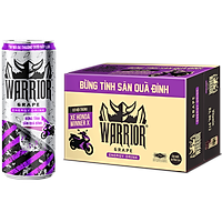 Thùng 24 Lon Nước Tăng Lực Warrior Nho