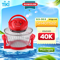 Lò Nướng Thủy Tinh Sunhouse SH416 - Đỏ - Hàng chính hãng