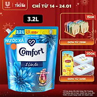 Nước Xả Làm Mềm Vải 3.2L Comfort Chăm Sóc Chuyên Sâu Giữ Màu & Bền Vải Hương Ban Mai Đậm Đặc Một Lần Xả