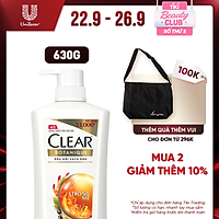 Dầu Gội đầu Clear Botanique 9 Thảo Dược Quý Cho Da Đầu Yếu Với 3X Sức Mạnh Đánh Bay Gàu Nhờn Ngứa 630g