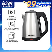 Ấm Siêu Tốc Nagakawa NAG0308 (1.8 Lít) - Hàng Chính Hãng