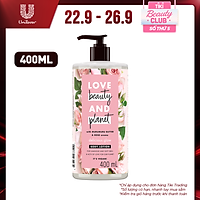 Sữa Dưỡng Thể Love Beauty And Planet Làm Sáng Da Delicious Glow Với 100% Tinh Dầu Hoa Hồng Bulgaria 400ml