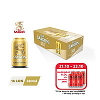 Thùng 18 Lon Bia Sài Gòn GOLD 330ml