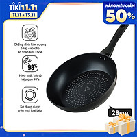 Chảo Sâu Lòng NAG2852 Đáy Từ 5 Lớp Chống Dính Cao Cấp Nagakawa (28cm) - Dùng Trên Mọi Loại Bếp - Hàng Chính Hãng
