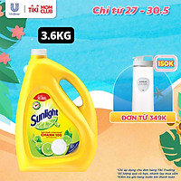 Nước Rửa Chén Bát Sunlight Chanh 100 Sạch Nhanh Xả Bọt Nhanh Rửa Sạch Dầu Mỡ 3.6kg