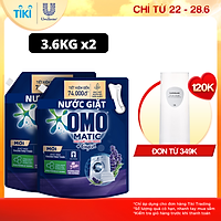 Combo 2 túi nước giặt OMO Matic chuyên dụng Cửa Trước Lavender Khử Mùi Thư Thái 3.6kg