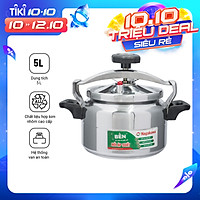 Nồi Áp Suất Cơ Nagakawa NAG1451 (5 Lít) - Làm Bằng Hợp Kim Nhôm Cao Cấp Siêu Bền - Dùng Với Bếp Gas, Bếp Hồng Ngoại - Hàng Chính Hãng