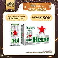 Thùng 24 lon cao Heineken Silver (mới) (330ml/lon)