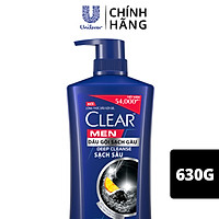 Dầu Gội Đầu cho nam 630g Clear Men Deep Cleanse Than hoạt tính đánh bay gàu, ngứa và vi khuẩn dưỡng tóc khỏi khói bụi