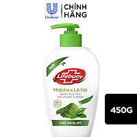 Nước Rửa Tay Lifebuoy Cân Bằng Độ Ph Bảo Vệ Khỏi Vi Khuẩn Và Dưỡng Ẩm Matcha & Lô Hội Chiết Xuất Từ Thiên Nhiên Chai 450g
