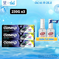 Combo 3 Kem Đánh Răng Closeup Trắng Răng Tự Nhiên X2.5 Lần Với Khoáng Đất Sét Và Acai Berry 230G/Tuýp